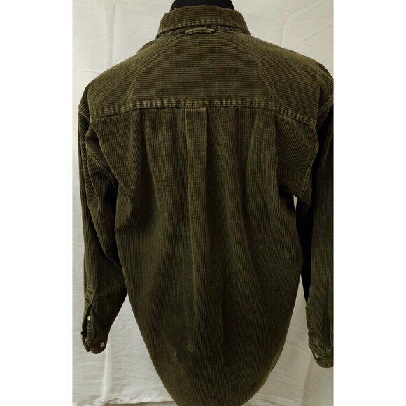 Vintage Siegfried Mens Large Green Corduroy Button Up Heavyweight Shirt Jacket - Picture 8 of 12